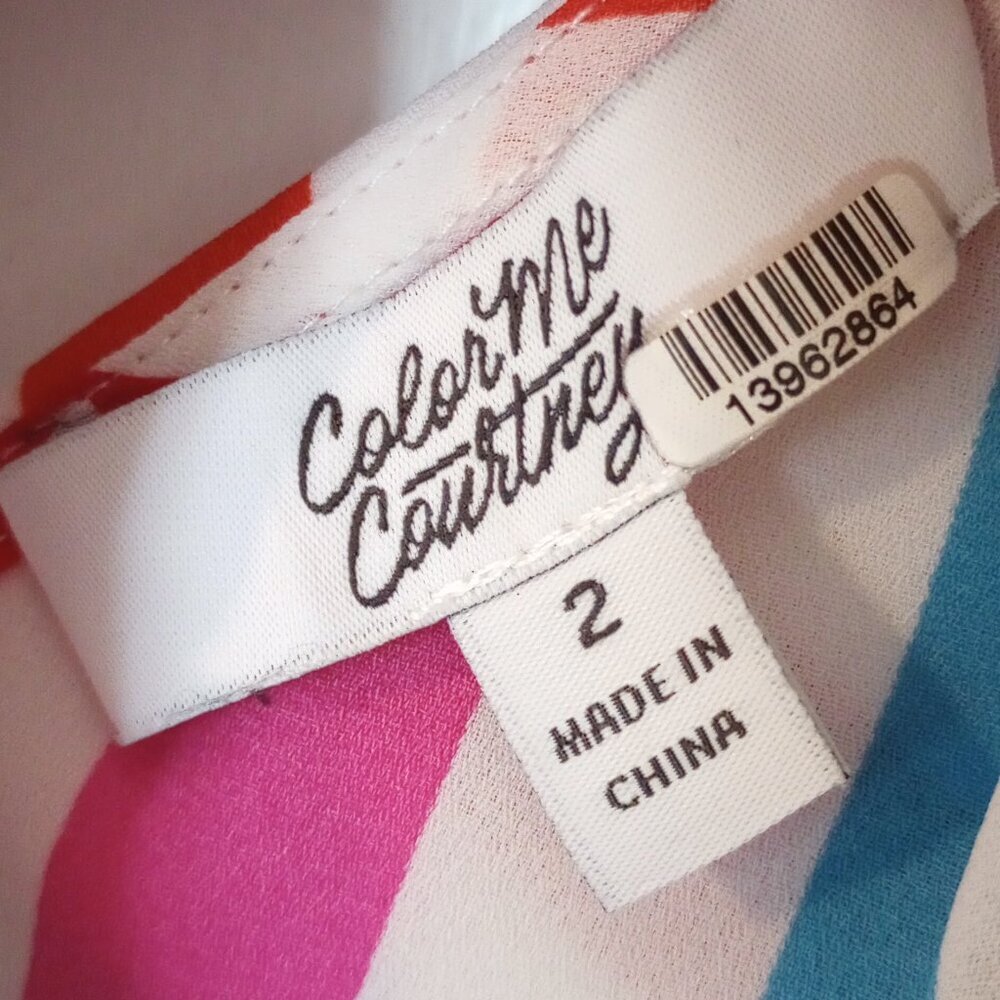 Color Me Courtney Holly Ruffle Rainbow Crop Top - Picture 3 of 7